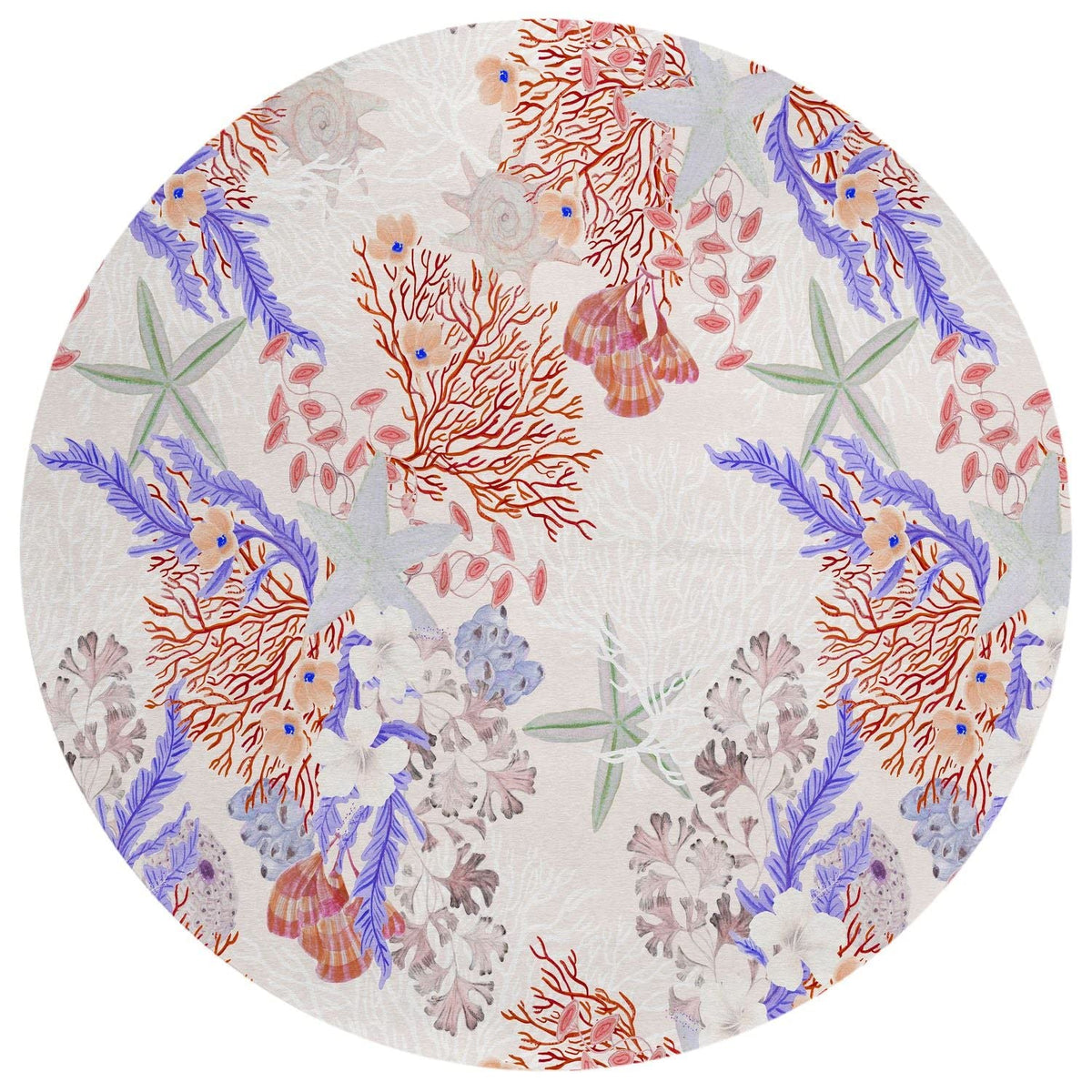 Seabreeze Sz1 Ivory Coastal Rug Round 8' X 8'