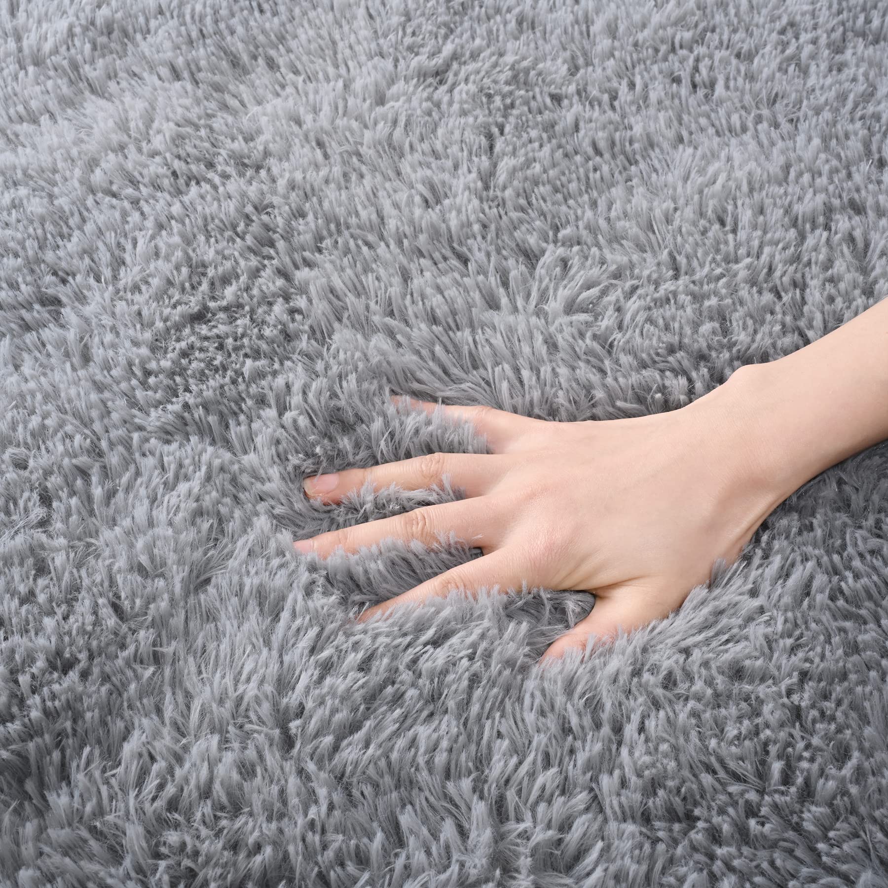 Detum Grey Rug Small Rug 2X3 Fluffy Rugs For Bedroom Kicthen Entryway Hallyway Washable Gray Area Rug Super Soft Throw Rug Room
