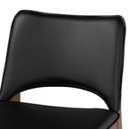 Baxton Studio Afton Mid-Century Modern Black Faux Leather Upholstered and Walnut Brown Finished Wood 2-Piece Dining Chair Set
