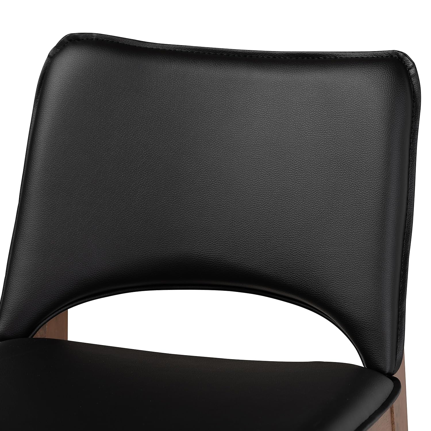 Baxton Studio Afton Mid-Century Modern Black Faux Leather Upholstered and Walnut Brown Finished Wood 2-Piece Dining Chair Set