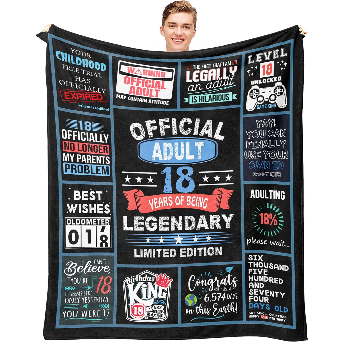 18Th Birthday Gifts For Boy, 18 Year Old Boy Birthday Gifts, Gifts For Boy Turning 18, 18 Birthday Gift Ideas Throw Blanket 60 X