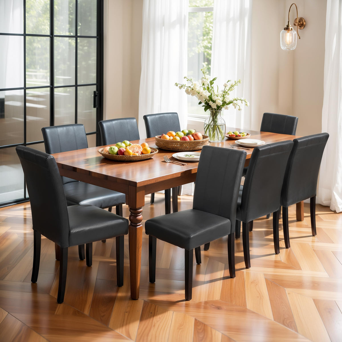 Symax Dining Chairs Set Of 8, Leather Parson Dining Room Chairs, Modern High-End Kitchen Side Chairs For Bedroom, Living Room, G