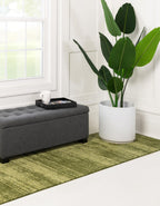 Unique Loom Del Mar Collection Area Rug - Lucille (2'X 6' 1'' Runner, Green/ Hunter Green)