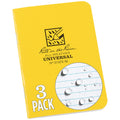 Rite In The Rain All-Weather Mini-Stapled Notebook, 3 1/4' X 4 5/8', Yellow Cover, Universal Pattern, 3 Pack (No. 371Fx-M), 4.