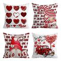 Hexagram Valentines Day Pillow Covers, Valentine Pillow Covers 18X18 Red Truck Buffalo Plaid Valentine'S Day Throw Pillow Covers