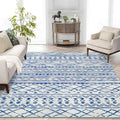 KUTA Area Rug 5x7, Moroccan Large Blue White Area Rug Washable Boho Area Rug Non-Slip, Ultra Soft Geometric Traditional Farmhous