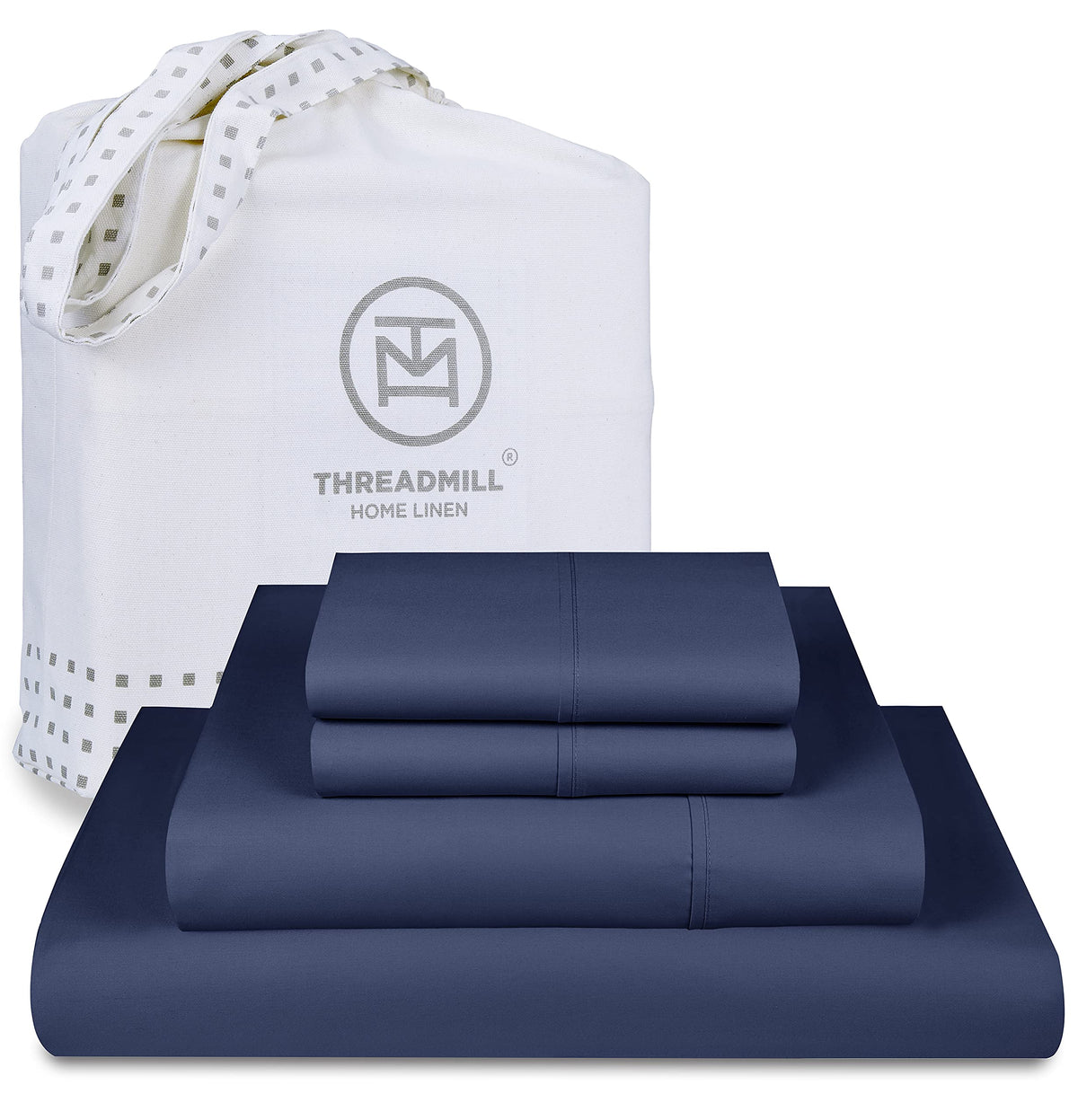 Threadmill 100% Cotton Sheets For King Size Bed - 600 Thread Count King Bed Sheets Set With 16    Deep Pocket - Sateen Weave 4-P