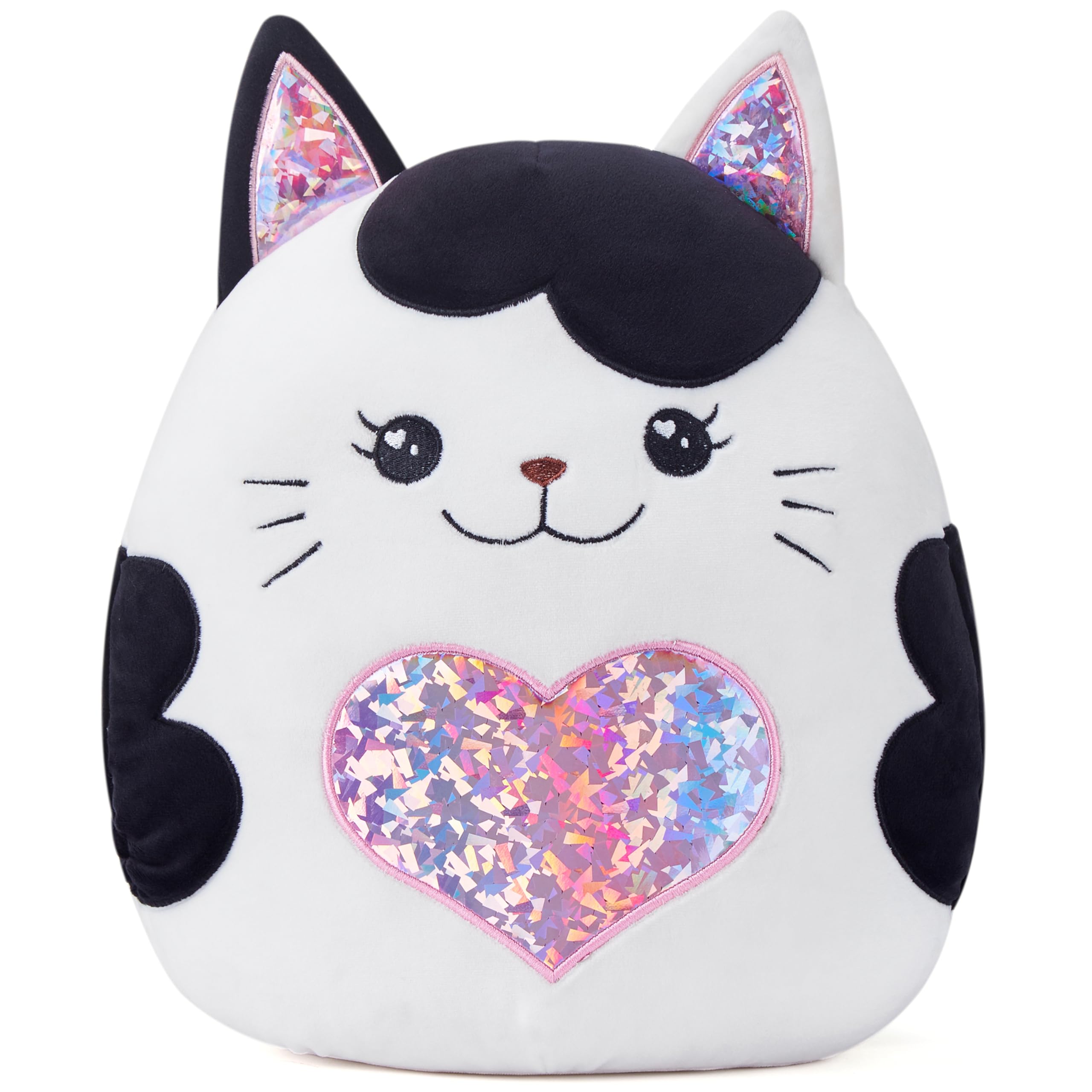 Playnics Large Cat Plush Pillow Stuffed Animal Toy,With Heart Big Size Cute Soft 13 ' Fat Kawaii Hugging Cuddle Huggable Adorab