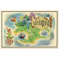 Open Road Brands Disney Peter Pan Neverland Map - Large Peter Pan Wall Decor for Kids Bedroom, Play Room or Nursery