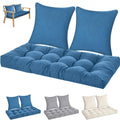 Wenqik 3 Pcs Outdoor Bench Cushion Set 44X19 In Waterproof Tufted Patio Cushion Loveseat Seat Pad With 2 Throw Pillows Memory Fo