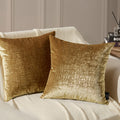 Phantoscope Pack Of 2 Sparkling Velvet Decorative Solid Throw Decorative Pillow Cover Soft Gold Glitter Square Cushion Cover Pil