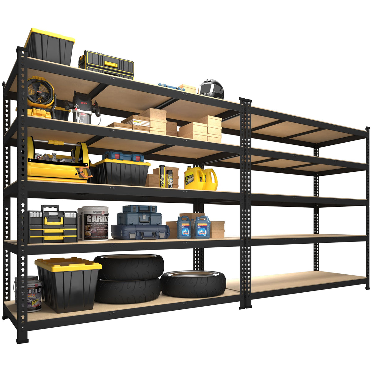 Primezone 2 Pack Heavy Duty Storage Shelves - 47' W X 18' D X 71' H 5 Tier Adjustable Garage Storage Shelving, Metal Storage Utility Rack Shelf Unit For Warehouse Pantry Closet Kitchen, Black