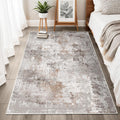 4x6 Washable Non-Slip Rug - Small Modern Neutral Abstract Area Rug for Living Room Bedroom Entryway Kitchen Office - Soft Low Pi