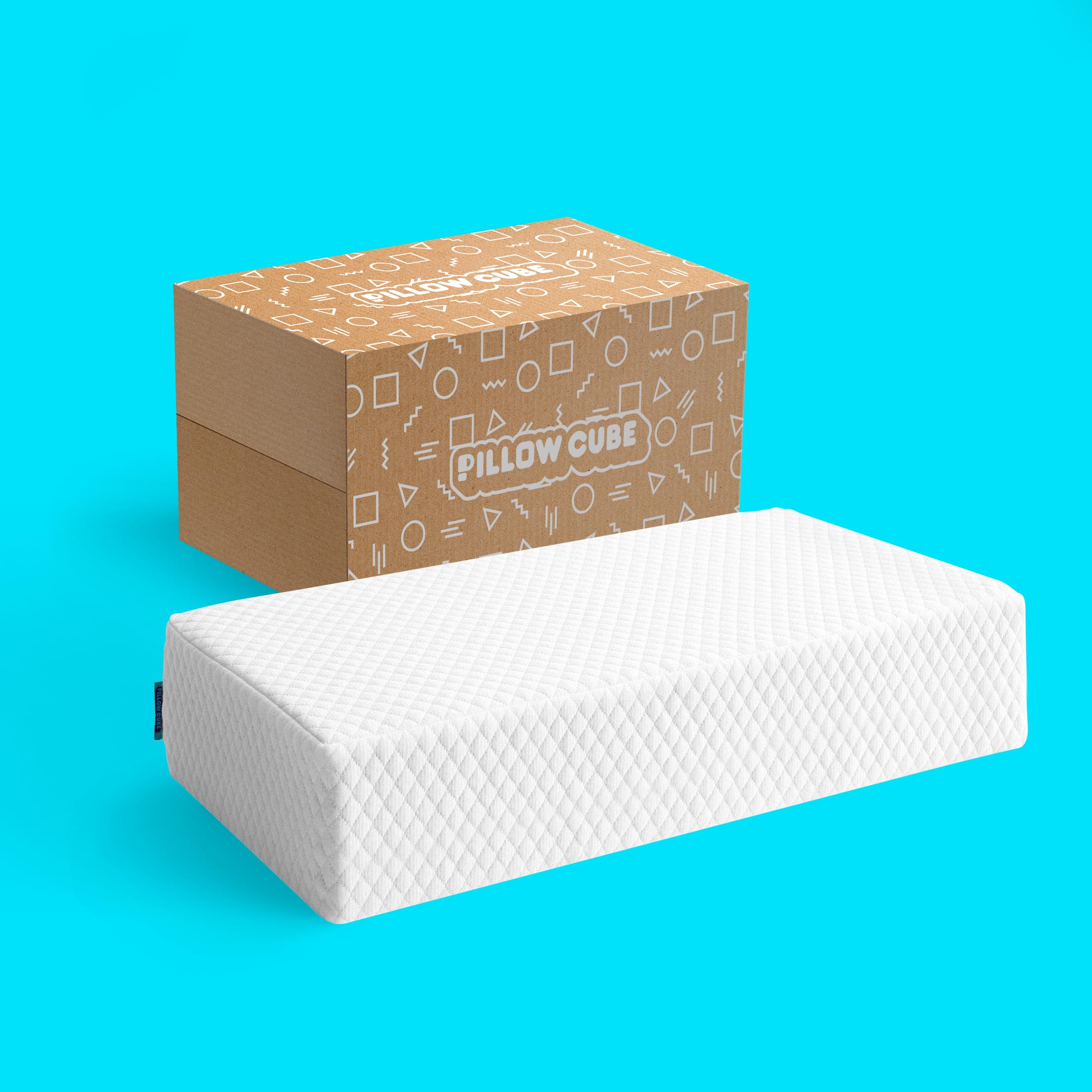 Pillow Cube Side Cube - 5" Cooling Memory Foam Pillow for Side Sleepers - White - King/Queen/Twin 24"x12"x5"
