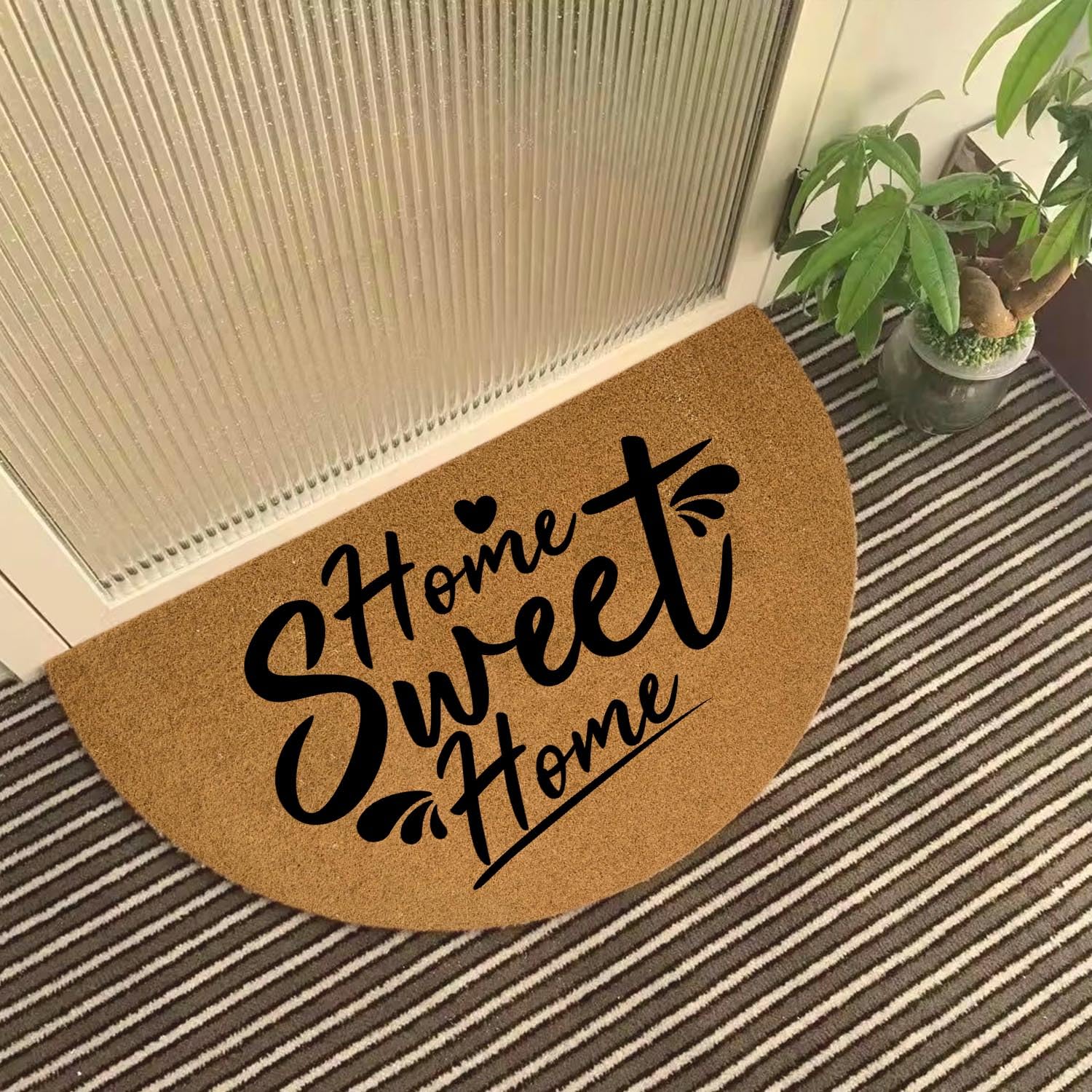 Funny Half Round Door Mat Front Door Mat Entryway Outdoor Mat With Heavy Duty Front Porch Welcome Mats Entry Brown Mat House War