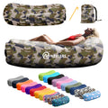 Nevlers Camo Inflatable Lounger | 210T Polyester Air Couch | No-Pump Blow Up Couch | Air Sofa w/ 450 lbs. Capacity, Pockets & Ma