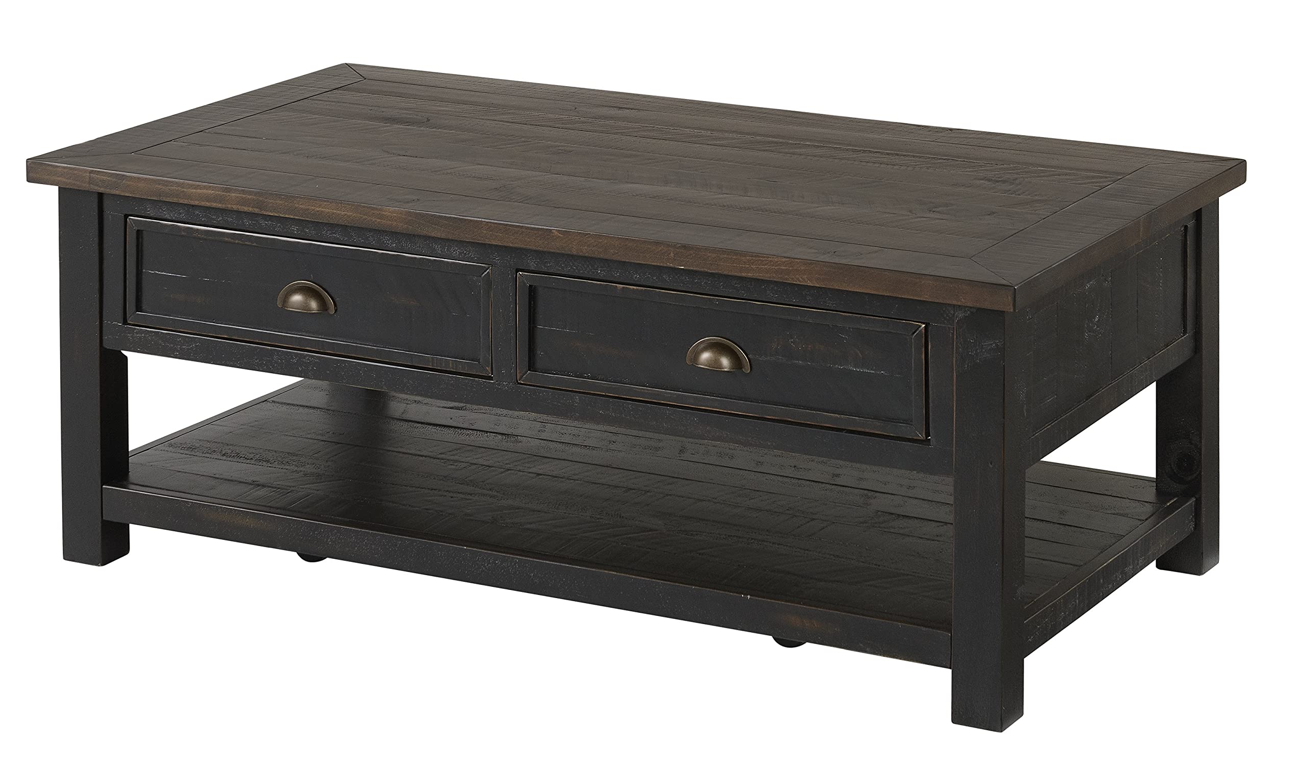 Martin Svensson Home Solid Wood Coffee Table, Black with Brown Top