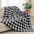 Bedelite Fleece Throw Blanket For Couch Sofa Bed, Buffalo Plaid Decor Black And White Checkered Blanket, Cozy Fuzzy Soft Lightwe