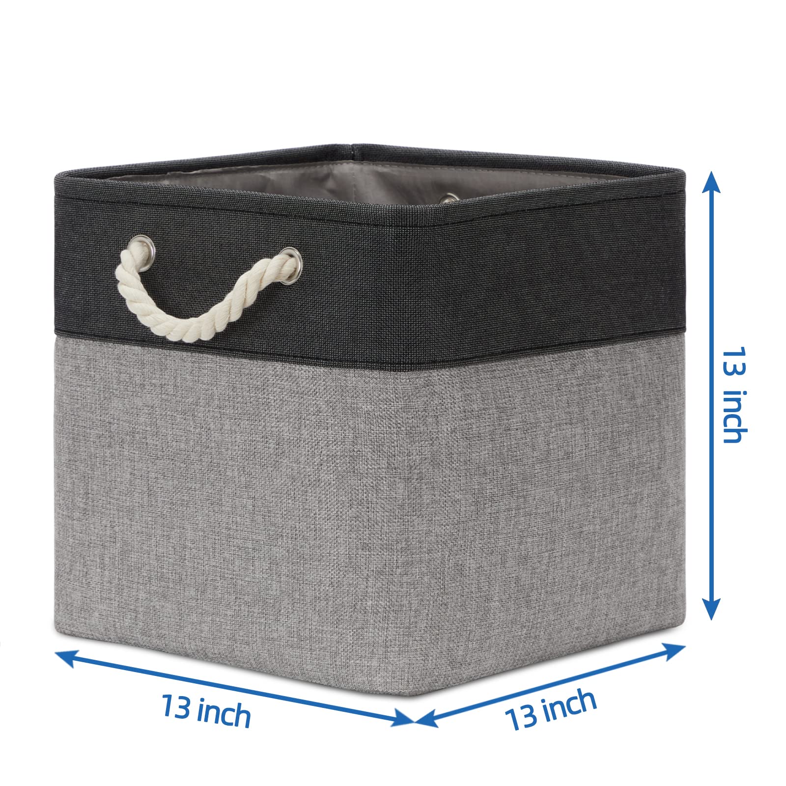 Temary Baskets 4 Pack Fabric Storage Cube Storage Baskets 13X13X13 Storage Cube Bins For Shelves With Handles, Basket For Organi