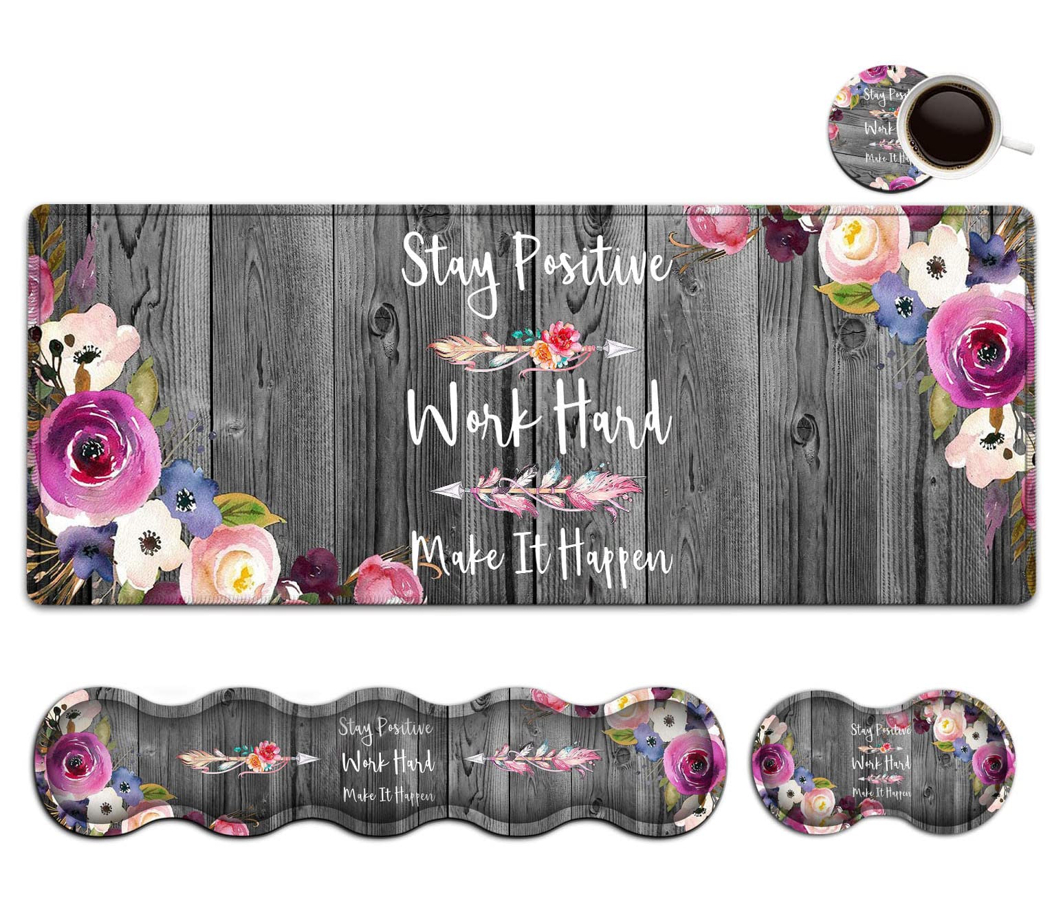 Office Desk Pad,Large Mouse Pad,Laptop Desk Table Protector Writing Mat, Ergonomic Extended Black Mouse Pad, Memory Foam Keyboar