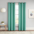 Eclipse Darrell Modern Blackout Thermal Grommet Window Curtains for Bedroom or Living Room (Single Panel), 37 in x 54 in, Mint