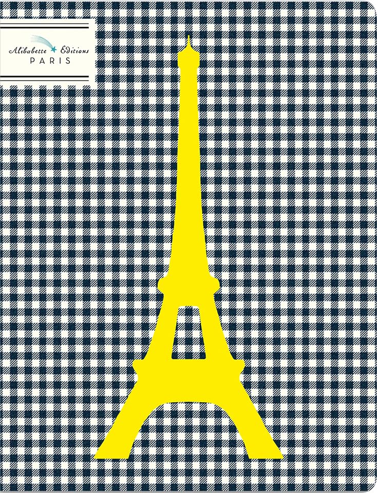 Alibabette Editions Paris - Bonjour Gustave - Lined Journal - 64 Numbered Pages, 6.69 X 8.66 Inches, Ecru Linen Stitching, Matte