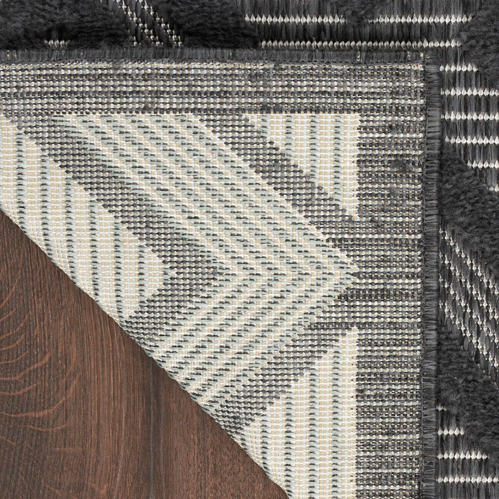 Nourison Versatile Indoor/Outdoor Charcoal/Black 8' X 10' Area Rug, Easy Cleaning, Non Shedding, Bed Room, Living Room, Dining Room, Deck, Backyard, Patio, High Traffic Area (8X10)