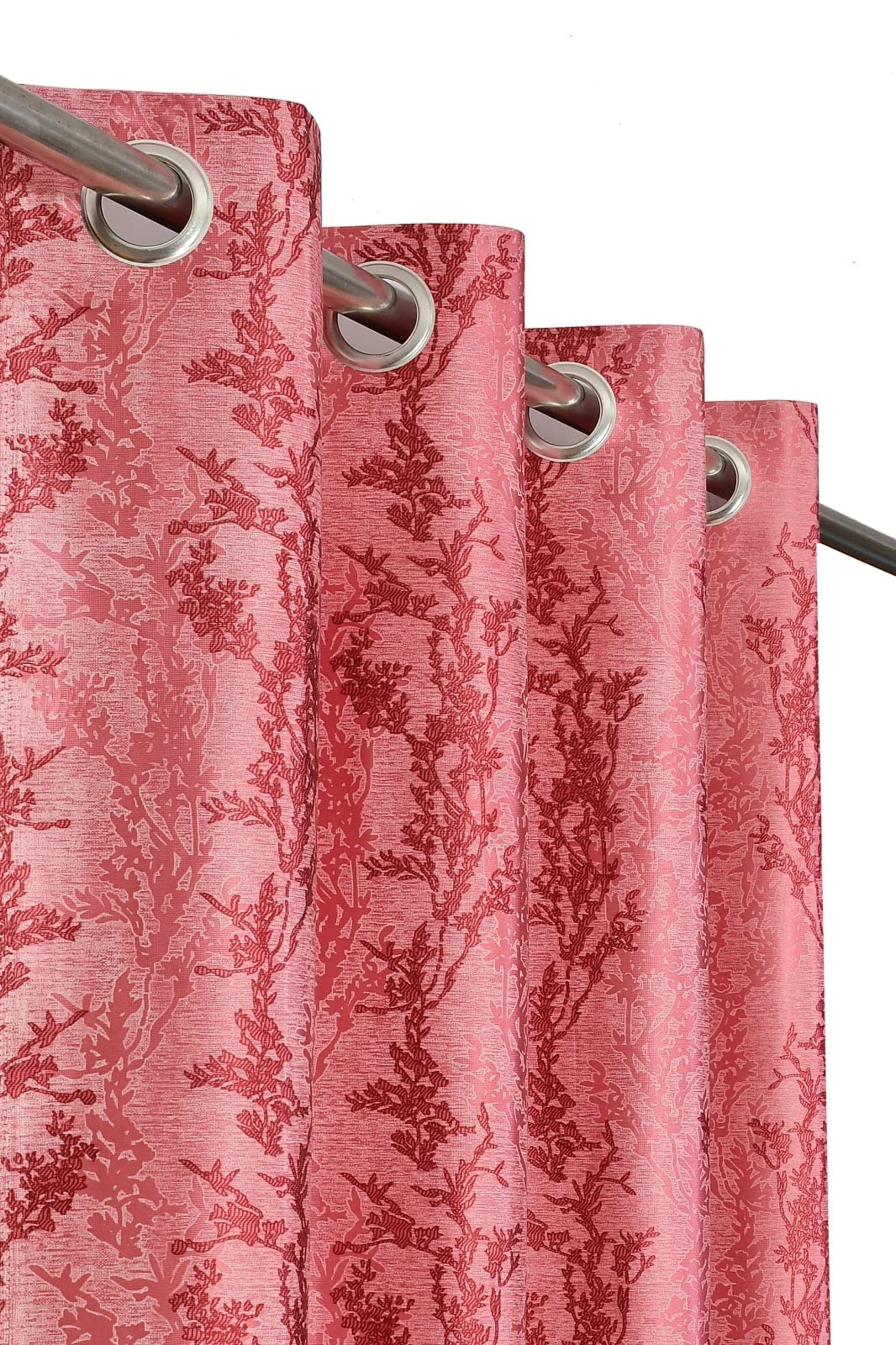 Rensum Leaf 9Ft Long Door Curtains Drapes for Home, Eyelet Polyester 2 Piece Grommet Curtains for Bedroom Living Room, Room Dark