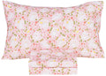 Scientific Sleep Pink Flower Rabbit Bunny 100% Cotton 3 Pcs Twin Bed Sheet Set Kids Toddler Teen, Flat Sheet & Fitted Sheet & Pi