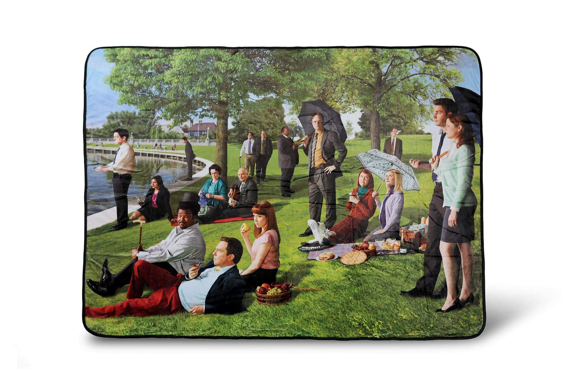 The Office Sunday Afternoon Art Style Fleece Throw Blanket | Official The Office Collectible Blanket | Measures 60 X 45 Inches