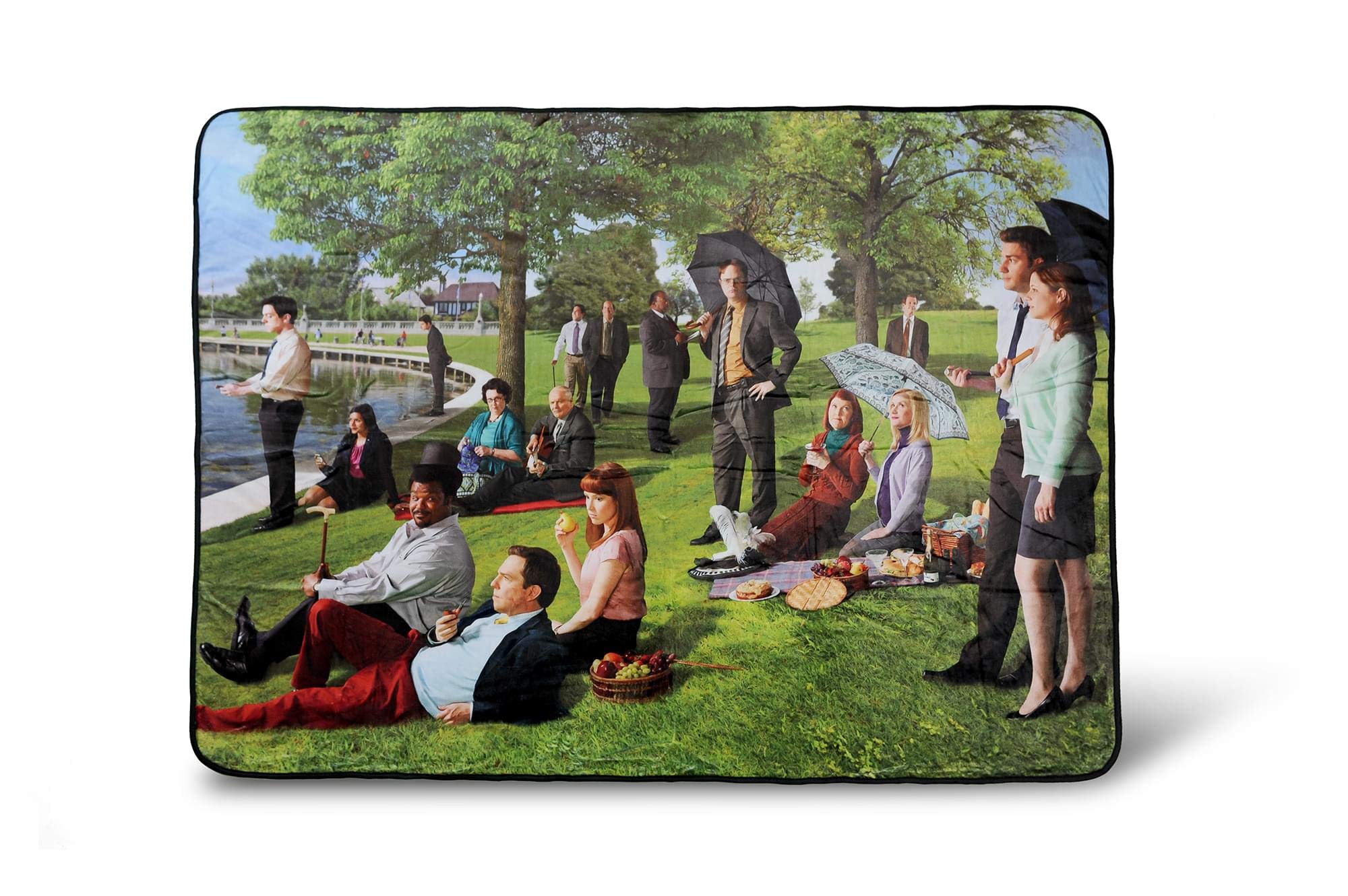 The Office Sunday Afternoon Art Style Fleece Throw Blanket | Official The Office Collectible Blanket | Measures 60 X 45 Inches