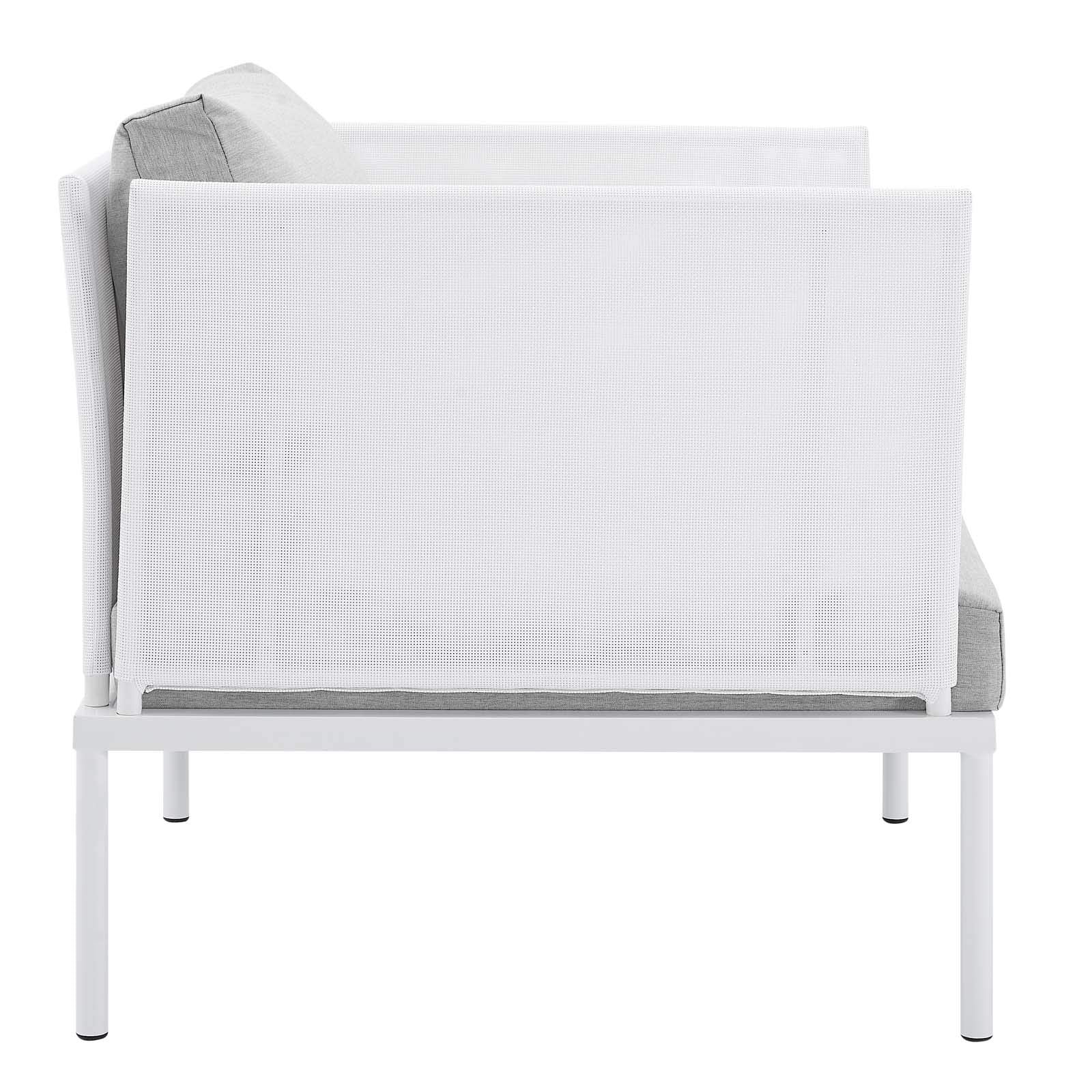 Modway EEI-4955-WHI-GRY Harmony Outdoor Patio Aluminum Armchair, White Gray