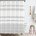 jinchan Grey and White Shower Curtain Striped Fabric Shower Curtain for Bathroom Modern Farmhouse Shower Curtain in Bath 70x72 i