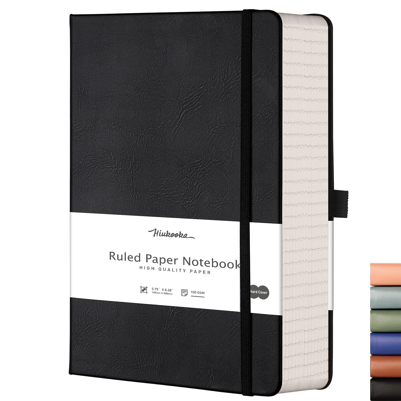 Hiukooka College Ruled Lined Notebook, 320 Pages A5 Hardcover Notebook Journal, Thick Notebook Journal, Journals For Writing Off