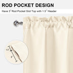 Dwcn Kitchen Valance Curtains 18 Inch, Bathroom Window Curtains Rod Pocket, 1 Panel, 42 X 18 Inch, Champagne