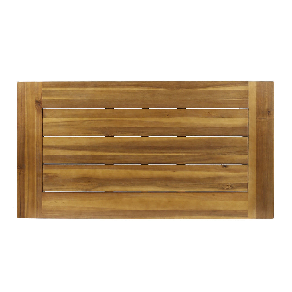 Christopher Knight Home Catriona Outdoor Acacia Wood Coffee Table, Teak Finish / Rustic Metal Brown And Black