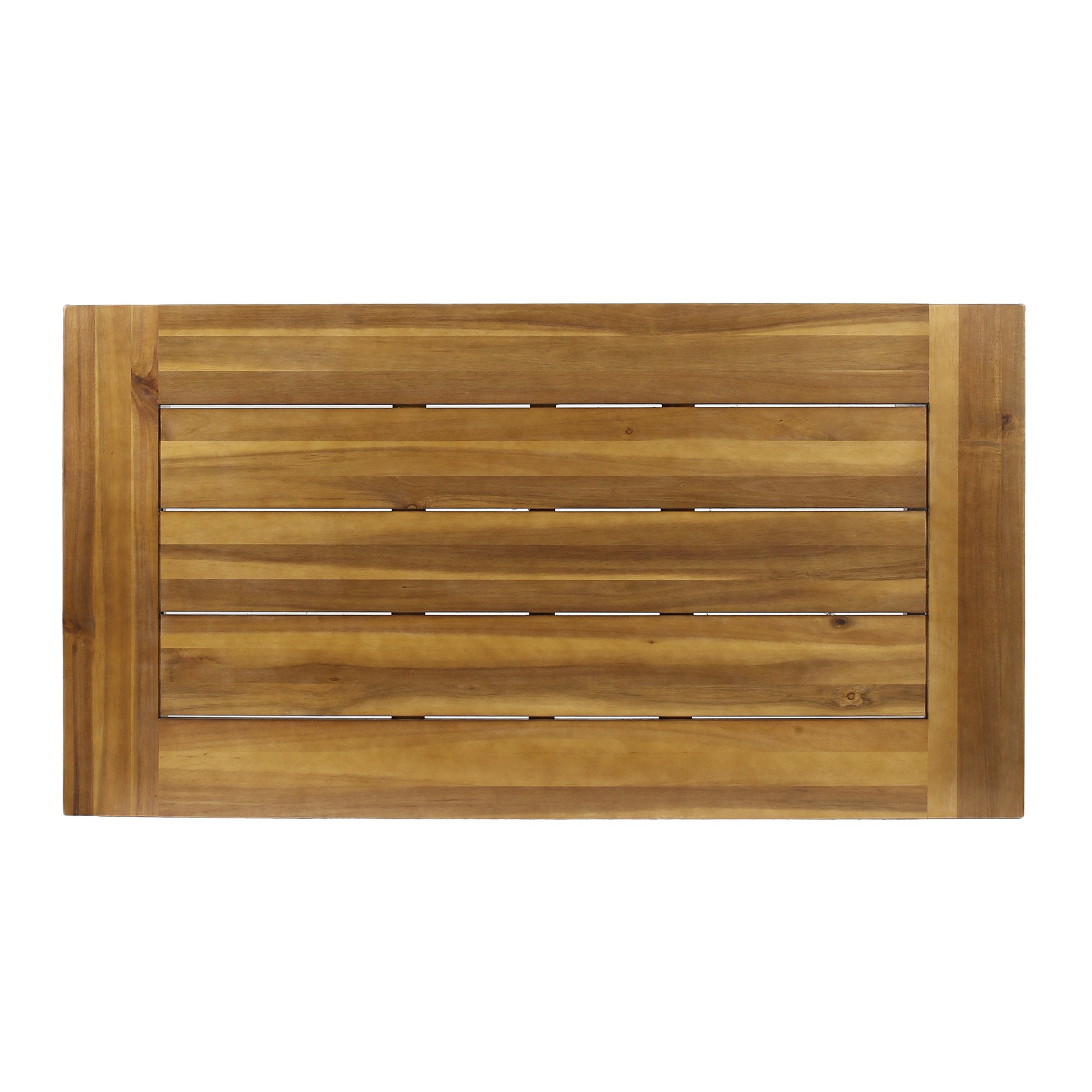 Christopher Knight Home Catriona Outdoor Acacia Wood Coffee Table, Teak Finish / Rustic Metal Brown And Black