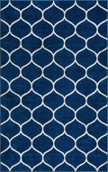 Unique Loom Trellis Frieze Collection Area Rug - Rounded (5' 1'' x 8', Navy Blue/ Ivory)