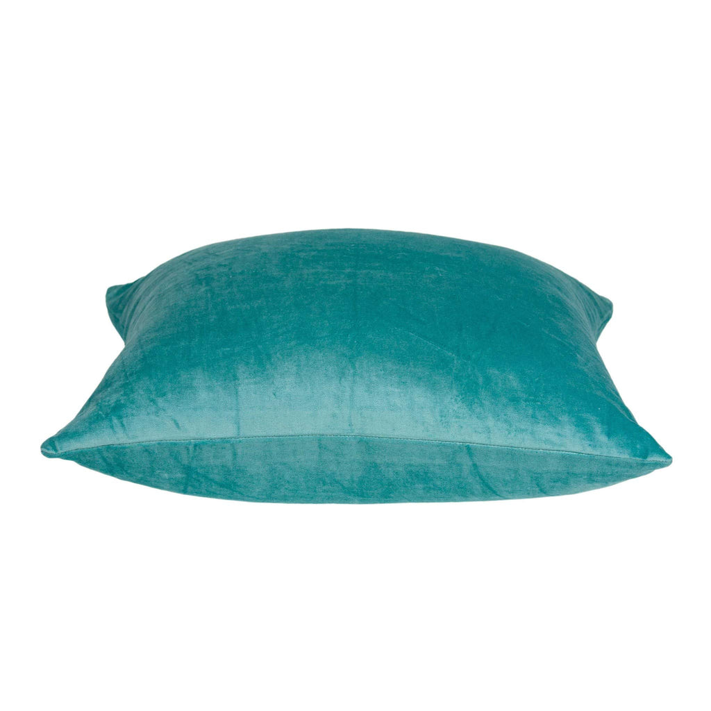 HomeRoots 50% Cotton, 50% Viscose 20' x 7' x 20' Transitional Aqua Solid Pillow Cover with Poly Insert