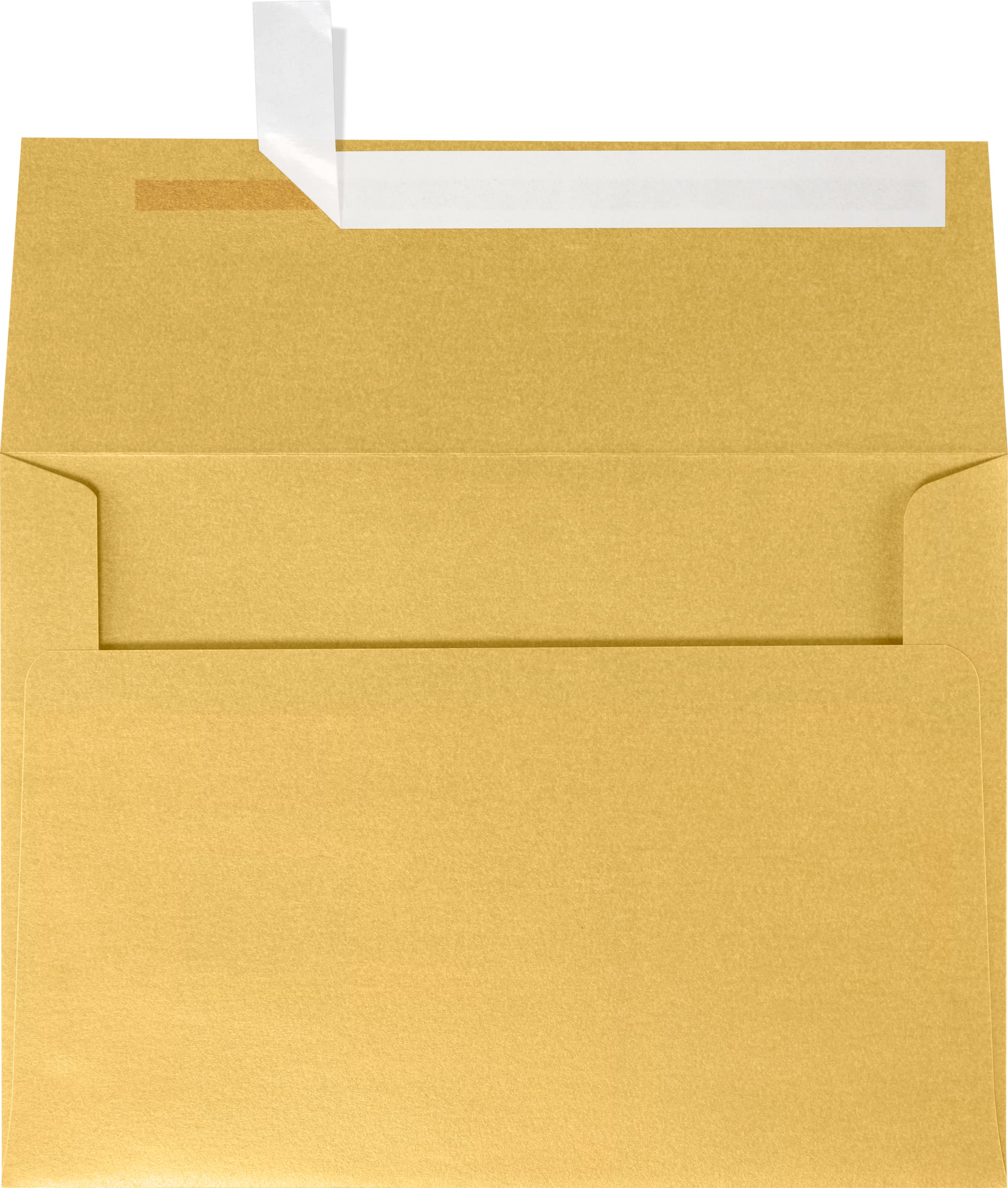 Luxpaper A7 Invitation Envelopes | Peel & Press | 5 1/4' X 7 1/4' | Gold Metallic | 80Lb. Text | 50 Qty