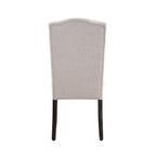 Acme Gerardo Fabric Tufted Dining Side Chair in Beige and Weathered Espresso