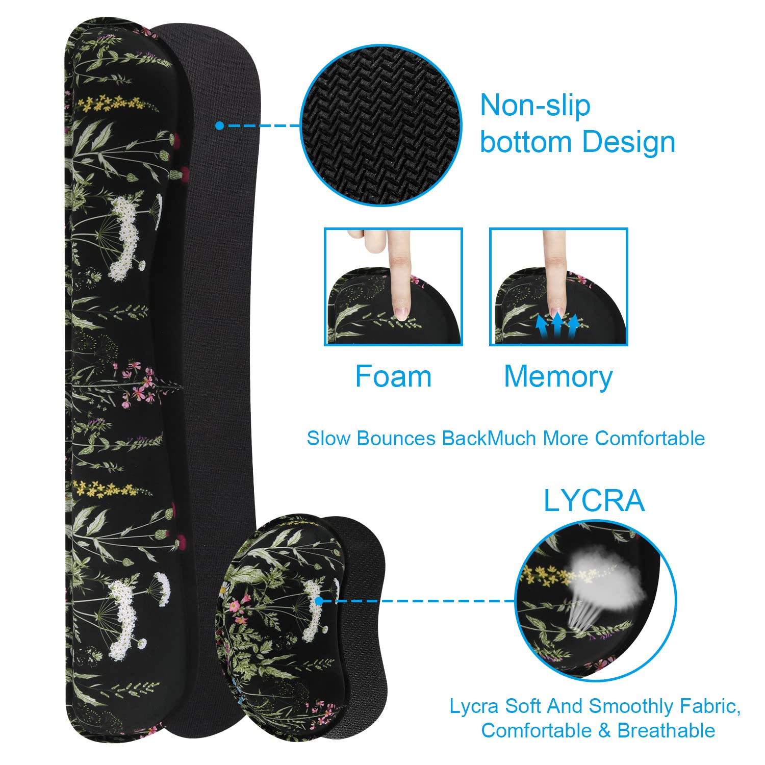 Icasso Large Mouse Pad For Desk, Computer Desk Mat, 3Pcs Xxl Keyboard And Mouse Pad + Keyboard Wrist Rest, Memory Foam, Easy Typ