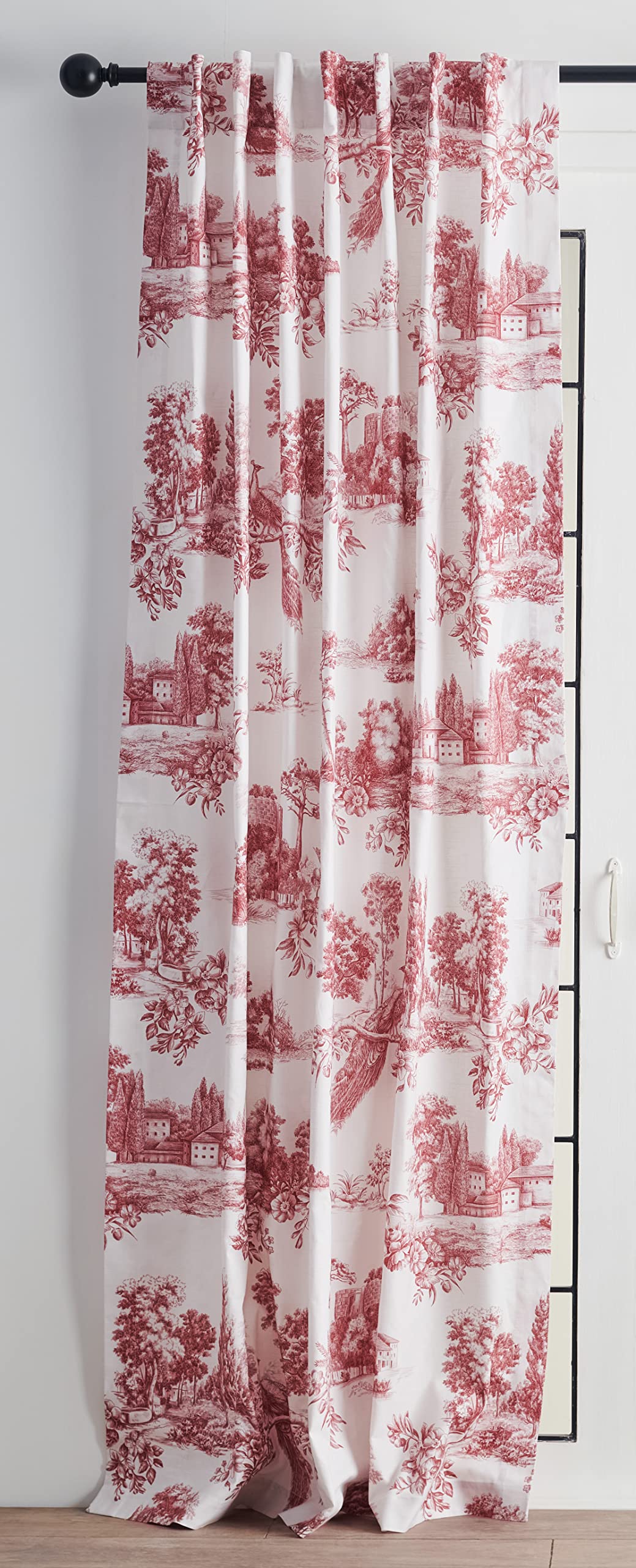 Maison d' Hermine Curtain 100% Cotton Curtains 1 Panel Easy Hanging with a Rod Pocket & Loop for Kitchen, Office, Living Rooms &