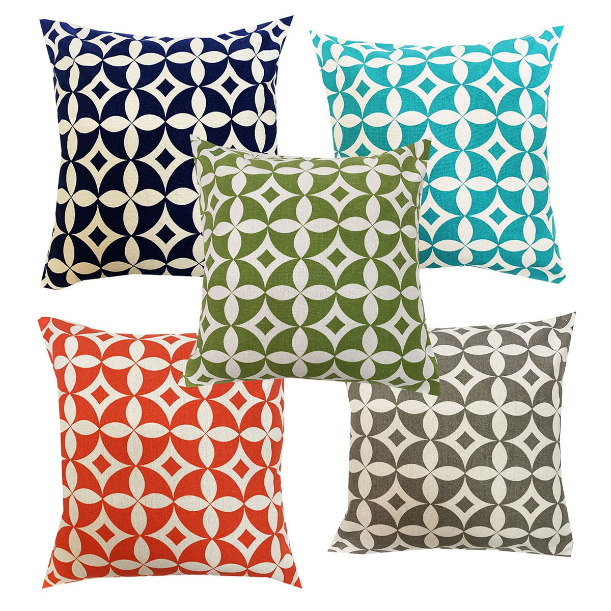 Pinkparrot Cotton Designer Decorative Throw Pillow Covers/Cushion Covers (16X16 Inches)  Set Of 5008