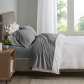 Sleep Philosophy Smart Cool Microfiber Moisture-Wicking Breathable 4 Piece Cooling Sheet Set, Cal King Size, Grey (Shet20-964)