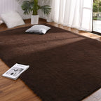 DETUM Bedroom Rug Coffee 4X6 Fluffy Area Rugs for Bedroom Soft Living Room Rug Large Area Rug Washable and Nonslip Carpets Moder