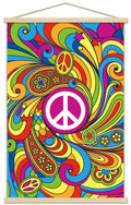 Trends International Peace Sign Wall Poster, 22.375 x 34, Print and Beechwood Hanger Bundle