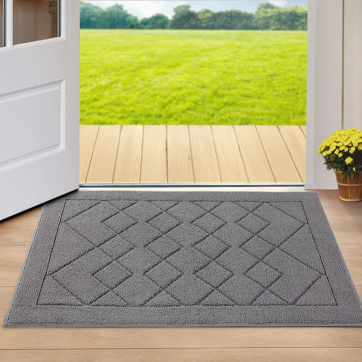 Refetone Indoor Door Mat, Front Back Door Mat, Non-Slip Absorbent Resist Dirt Entrance Rug Inside Floor Mats , Machine Washable