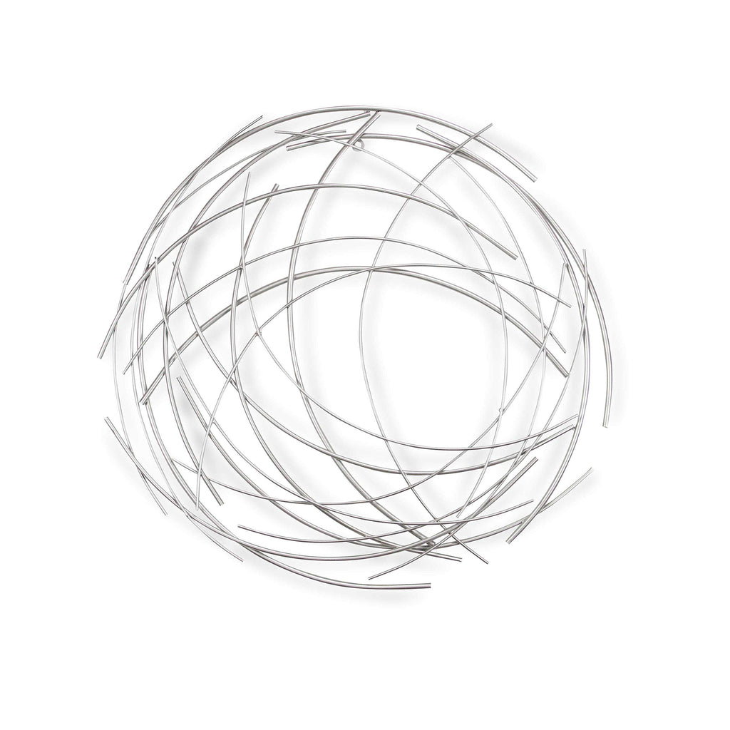 HomeRoots 26' Silver Metal Abstract Round Hanging Wall Art Decor