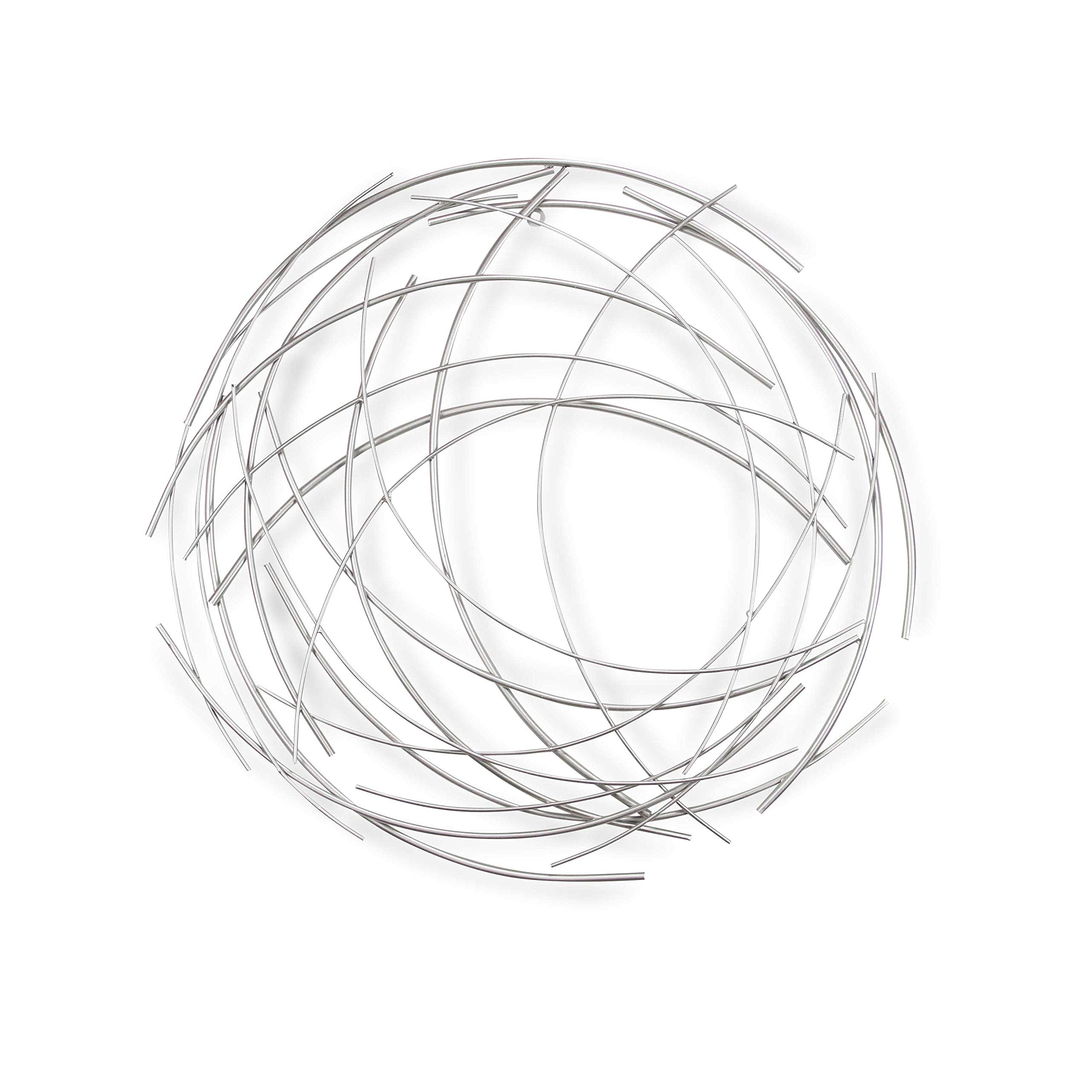 HomeRoots 26' Silver Metal Abstract Round Hanging Wall Art Decor